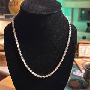 Silver Rope Necklace with Intricate Detailing